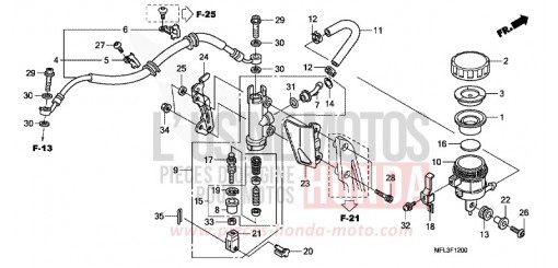 POMPA FRENO POSTERIORE (CBR1000RR) CBR1000RR8 di 2008